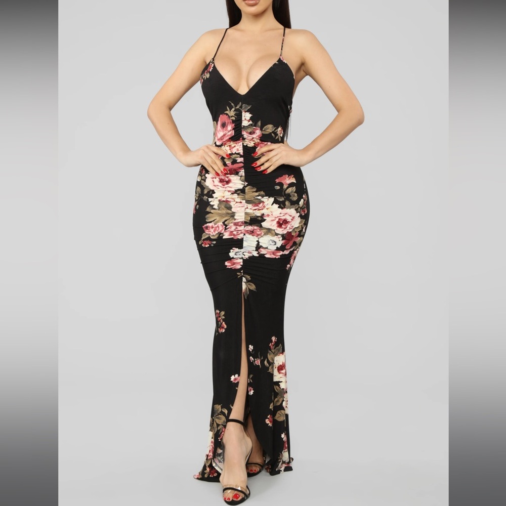 Ruched maxi dress